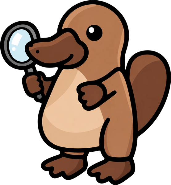 Platypus Reviews mascot, a cartoon platypus holding a magnifying glass
