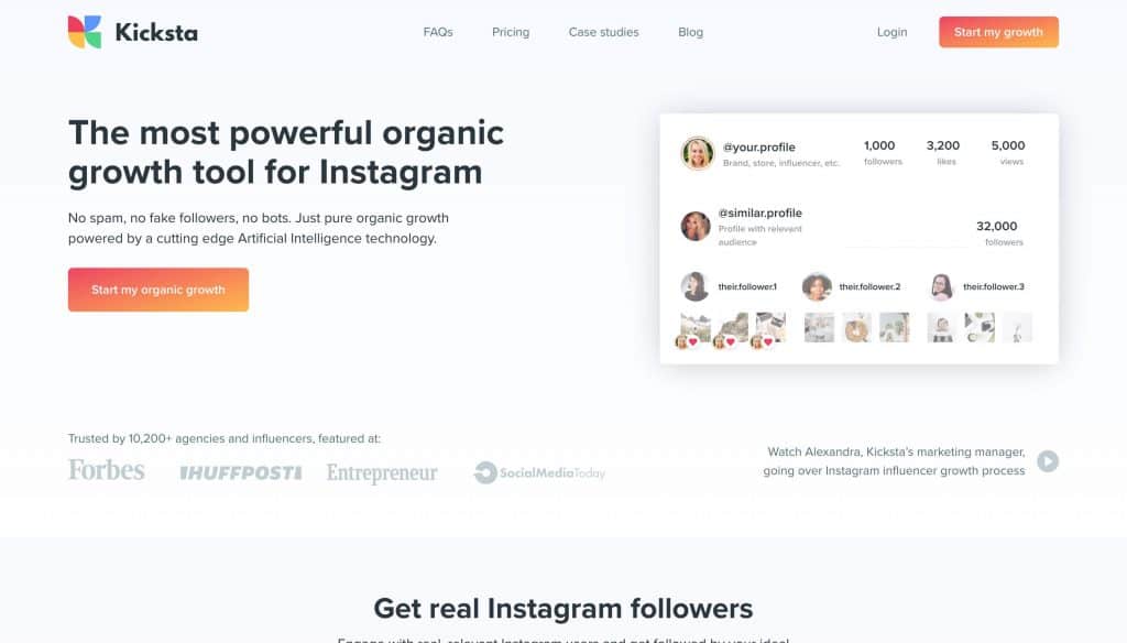 instagram growth services - kicksta