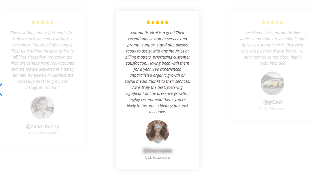 reviews from the website page