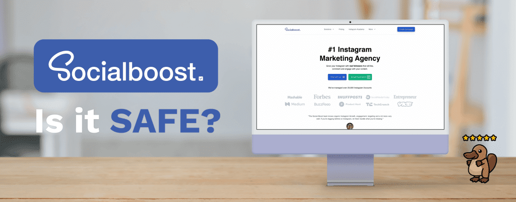 main image of article: social boost review. image depicts social boost logo and social boost homepage