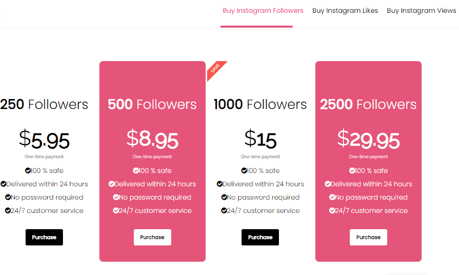 A screenshot showing muchfollower’s followers offers.