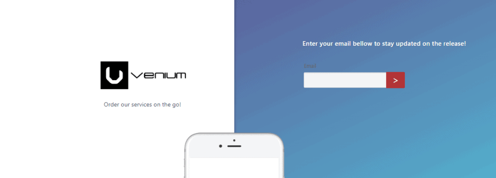 A screenshot of Venium’s app release