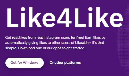 A screenshot of Like4Like’s pricing.