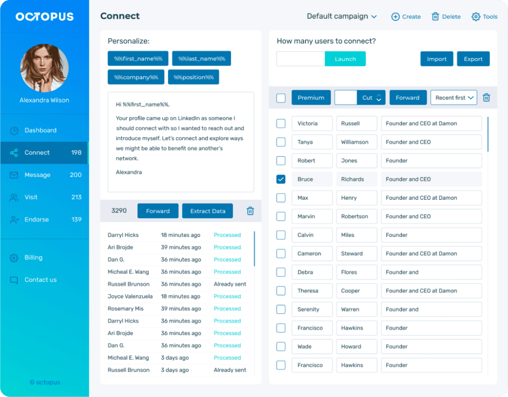 Dripify vs. Octopus CRM linkedin automation tool