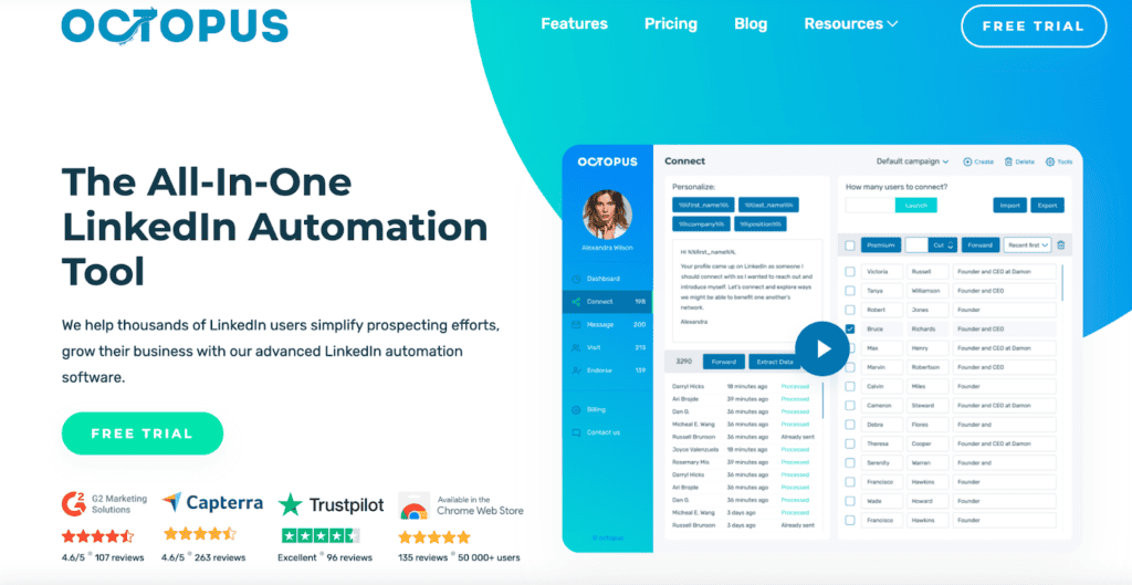 Octopus CRM homepage