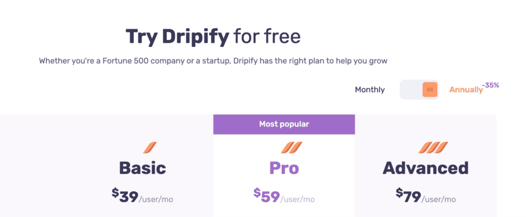 Dripify linkedin automation tool pricing plans 