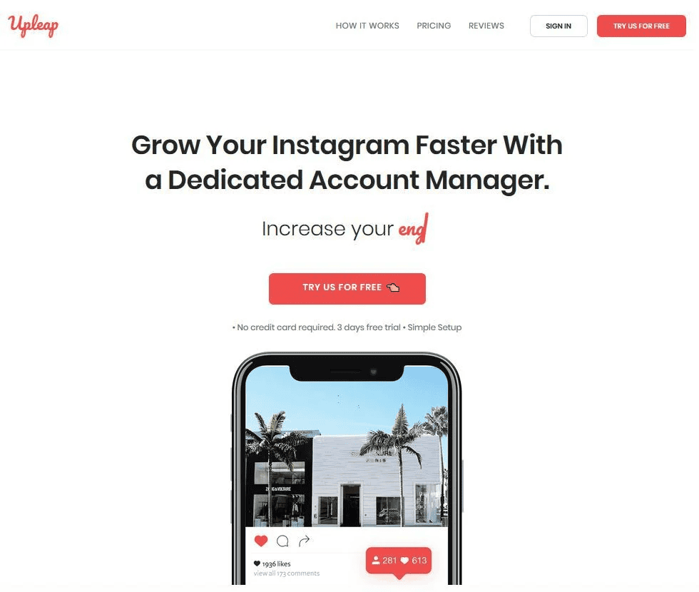 Upleap instagram service