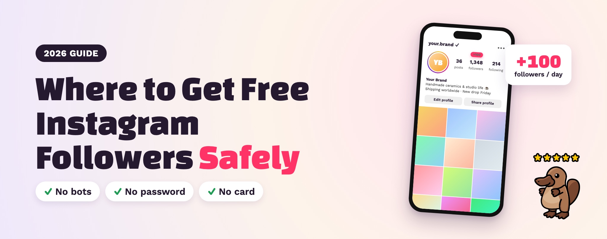 Where to get free Instagram followers safely: no bots, no password, no card